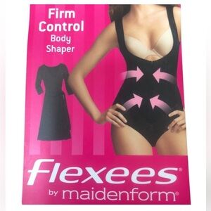 NWT Maidenform Flexees Black Firm Control Shapewear Sculpts 2X wear your own bra